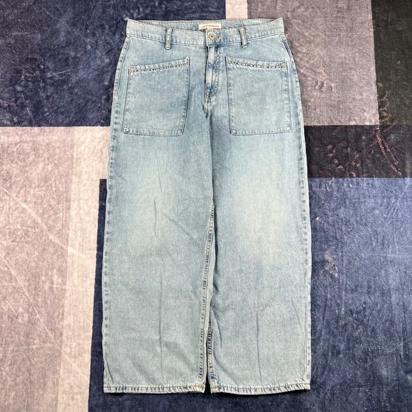 Lucky Brand Denim - Lucky Brand Women High Rise Wide Leg Crop Jeans Light Wash Blue 10/30 Utility